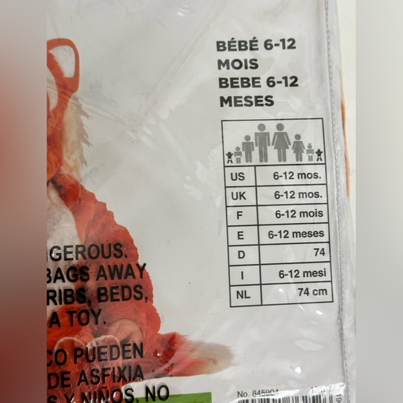 Furry Fox Infant (6-12 Months) 4 Piece Costume New, never been used ! - Picture 4 of 4